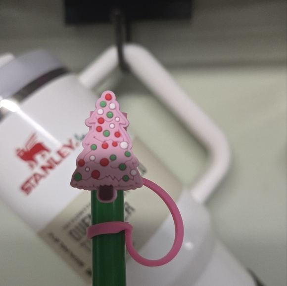 Other - Christmas Tree Pink straw topper